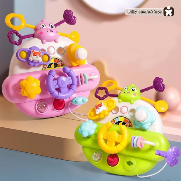 Tarmeek Soothing Sensory Toy for Toddlers 0-6 Months,Busy Board with Grips Rattles Sensory Early Learning Toy for Infants 6-12 Months,Interative Shaking Teethers for Christmas Birthday Boy Girl Gifts