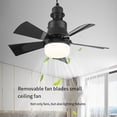 thumbnail image 2 of Lámpara LED de viento potente con de colores silenciosa, luces con control remoto, ventilador de techo popular E27, luz de alta velocidad, color negro., 2 of 5