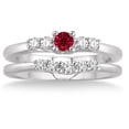 thumbnail image 2 of 1.25 Carat Ruby & Diamond Inexpensive Bridal Set on 10k White Gold, 2 of 2