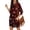 Deep Red, variant on Women's Casual Dress Long Sleeve Round Neck Snowflake Print with Pocket Winter Theme Loose Fit Midi Dress for Spring Fall,Blue,XL