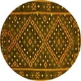 thumbnail image 1 of Ahgly Company Indoor Round Southwestern Yellow Country Area Rugs, 4' Round, 1 of 4