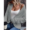 thumbnail image 2 of Womens Casual Sweater Long Sleeve Loose Knit Clothes Fashion Top Gray XL, 2 of 5