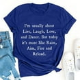 thumbnail image 2 of AOOCHASLIY Summer, Summer Tops Gifts for Man and Women T-Shirt Summer Letter Print Short Sleeve Blouse, 2 of 6