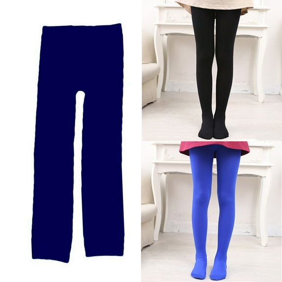 AURARMLET Girls Thick Warm Leggings Navy 1 Piece Length Pants Comfortable Fit