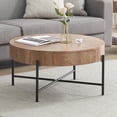 thumbnail image 1 of Round Coffee Table – Farmhouse with Drawers & Storage – Wood Accent Center Table – Natural – Living Room, 1 of 11