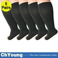 thumbnail image 1 of 2Pack 4XL Toeless Compression Socks Unisex Extra Wide Calf Open Toe Support Circulation 20-30 mmHg Knee High for Fatigue Pain Leg Swelling Soothing Comfy Gradient Support Prevents Edema B, 1 of 10