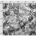 thumbnail image 2 of Soimoi Floral Print,Cotton Cambric Quilting Fabric Sold by The Yard- 42 Inch Wide Medium Weight Cotton Fabric SewingSupplies -Gray, 2 of 5