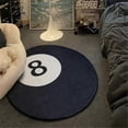 thumbnail image 2 of 120cm Simulation Billiards 8 Ball Rug Round Soft Chair Pad Anti-slip Bath Floor Mat Kids Bedroom Black Carpet Doormat Area Rugs-XinHan, 2 of 5