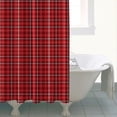 thumbnail image 4 of Red Christmas Plaid Pattern Shower Curtain 84"x72" ,Bathroom Decorative Shower Curtains Set with 12 Hooks,Modern Waterproof Washable Shower Curtain, 4 of 6