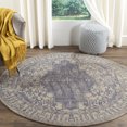 thumbnail image 2 of SAFAVIEH Restoration Vintage Donette Geometric Area Rug, Blue/Grey, 6' x 6' Square, 2 of 10