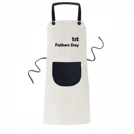 

1st Father’s Day Festival Quote Apron Adjustable Bib Cotton Linen BBQ Kitchen Pocket Pinafore
