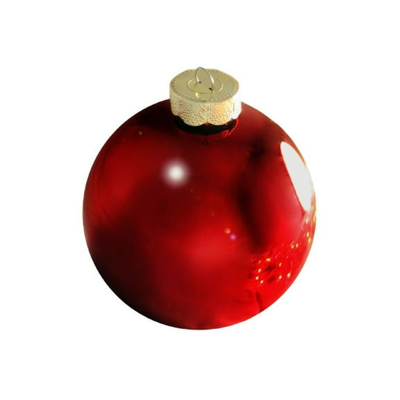 Whitehurst Shiny Glass Christmas Ball Ornaments - 3.25" (80mm) - Burgundy - 8ct