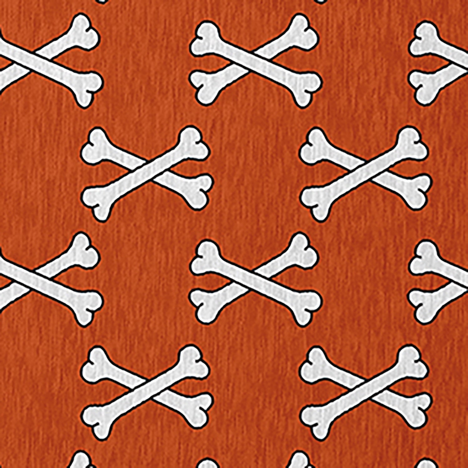 Simply Daisy Cross Bones Sienna Halloween Chenille Area Rug, 18" x 30"