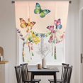 thumbnail image 3 of Pink Flowers Tie Up Curtains for Windows, Adjustable Balloon Window Shades, Spring Floral Butterfly Elegant Pastoral Botanical Kitchen Window Treatments Farmhouse Short Curtains 42"x45", 3 of 8