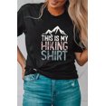 thumbnail image 1 of ABPHQTO Camiseta estampada negra de manga corta This Is My Hiking Shirt para mujer, 1 of 5