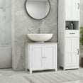 thumbnail image 2 of Bathroom Vanity kleankin Pedestal Sink Storage Cabinet, Under Sink Cabinet, Bathroom Vanity Cabinet with U-Shape and Adjustable Internal Shelf, White,Vanity With Sink, 2 of 9