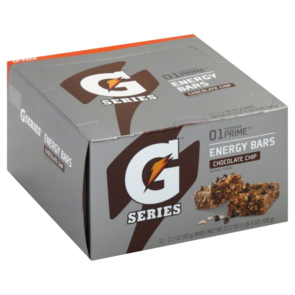 Gatorade Prime Energy Bar Chocolate Chip, 2.1 oz, 12 Count