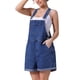 thumbnail image 4 of INSPIRAR CHIC Conjuntos de mezclilla para mujeres, mono casual con tirantes ajustables, pantalones cortos de mezclilla, S Azul oscuro, 4 of 6