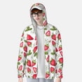 thumbnail image 4 of Balery Strawberry1 Men's Women's UPF 50+ Sun Protection Lightweight Hoodie Performance Long Sleeve Shirt for Fishing Running-Small, 4 of 9
