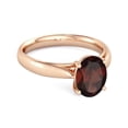 thumbnail image 2 of Single Stone 1.50 Ctw Garnet 925 Sterling Silver Rose Plated Stackable Women Valentines Day Gifts Ring, 2 of 3
