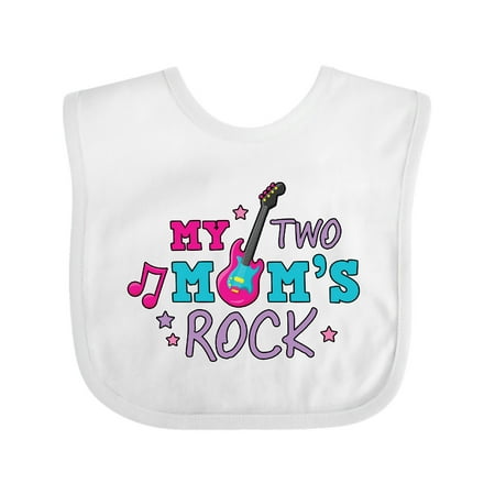 

Inktastic My Two Moms Rock with Guitar Gift Baby Girl Bib