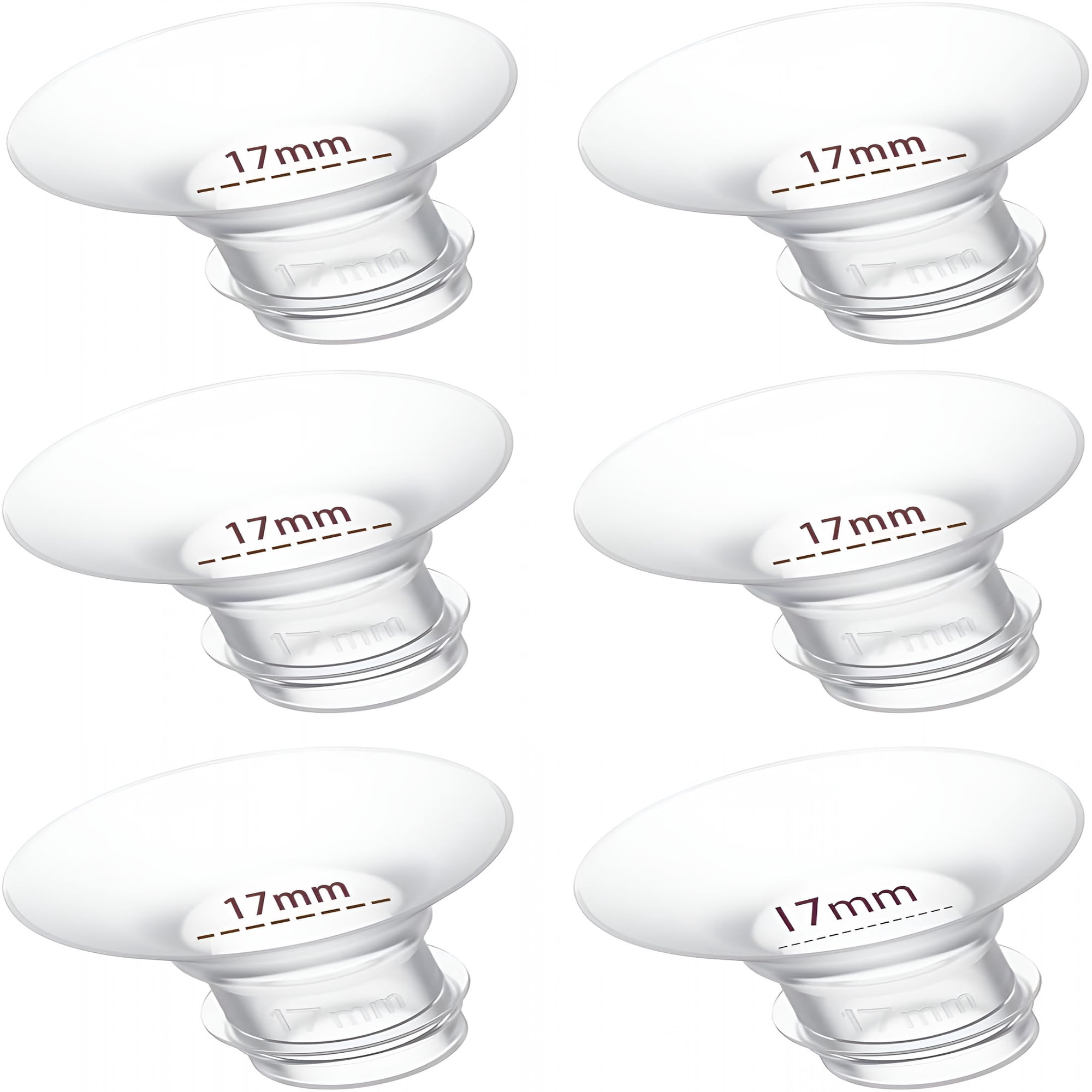 XIRQI 2026 New 17Mm Flange Insert 6Pc,Compatible with 17Mm Flange Spectra/Flange Inserts for Spectra/Momcozy Flange Inserts/Momcozy Wearable Breast Pump Flange Insert/Flange Inserts for Medela Pump