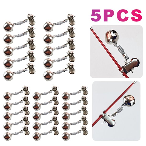 Alarma Pescado Campanas Alarma Pescado Metal Ajustable Pesca Aparejos Portátil (5PCS)