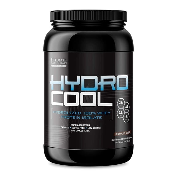 Ultimate Nutrition Hydro Cool Hydrolyzed Whey Protein Powder, Chocolate Crème - 3 lbs
