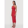 thumbnail image 3 of Women's Metallic Neck Detail Side Ruched Midi Dress, 3 of 4