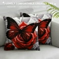 thumbnail image 3 of Jiayy  Rose Butterfly Throw Pillow Covers Flower Gray Black Decorative Pillow Cases Cushion Covers for Sofa Couch Car Bedroom Home Decor, 3 of 5