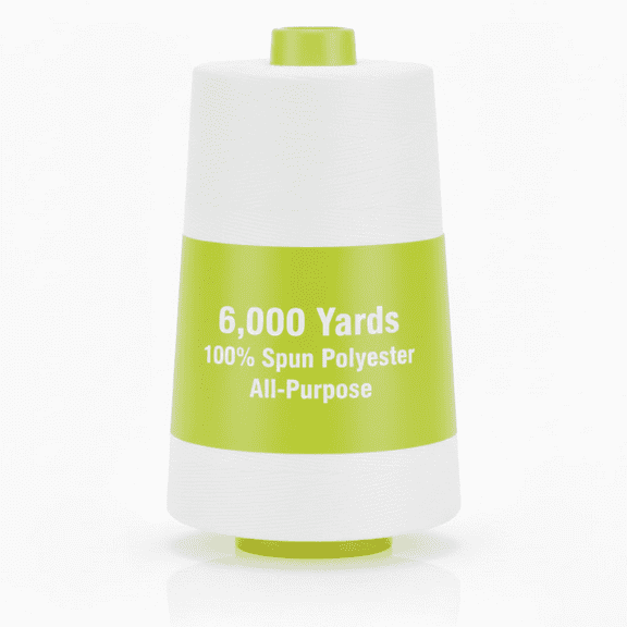 Sedona Designz 6000 Yard Spool White Sewing Thread 100 Percent Polyester All Purpose Overlock Cone
