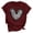 Wine, variant on Axiiglly Valentine's T Shirt for Women Love Heart Tee Shirts Cute Print Short Sleeves Graphic Tee Tops