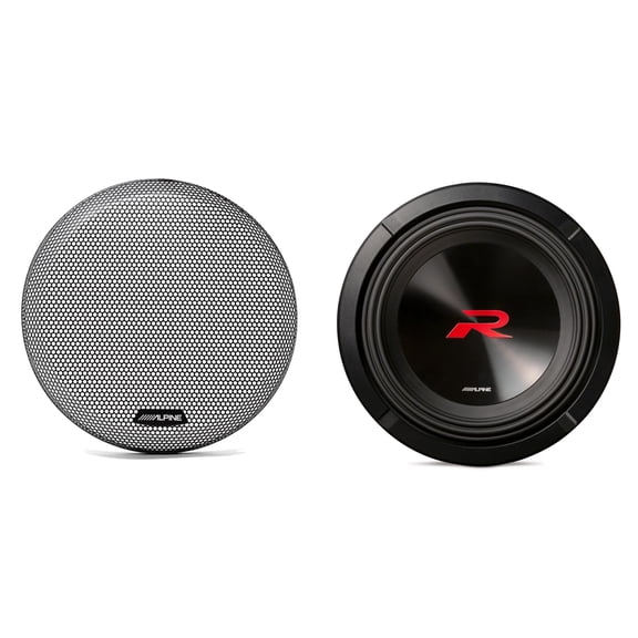Alpine R2-W10D2 10" R-Series Sub Dual 2-Ohm & KTE-10G.3 Grill