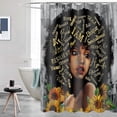 thumbnail image 4 of Black Girl Shower Curtain African American Shower Curtains African Shower Curtains for Bathroom 72x72 Inch, 4 of 7
