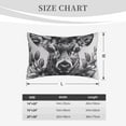 thumbnail image 4 of Daiia Monochrome Deer Floral Bedding Waterproof Pillow Protector Zippered Queen – Bed Bug Proof Pillow Encasement-14"x20", 4 of 6