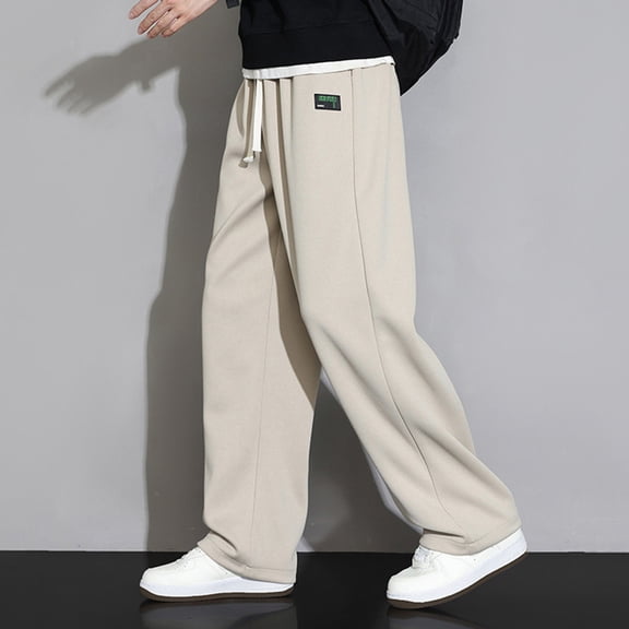 Sweat Pants for Men Elastic Waist Straight Leg Sweatpants Jogging Pants Men's Running Pants Mens Leisure Pants