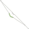 thumbnail image 2 of Sterling Silver Cz & Green Glass Beads With 1In Ext. Bracelet Made In Thailand qg4904-6, 2 of 5