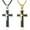 Gold & Black, variant on Stainless Steel Cross Necklace for Men, Religious Fashion Jewelry Gifts 24 In