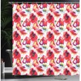 thumbnail image 4 of Ambesonne Flower Shower Curtain, Watercolor Romance Art, 69"Wx84"L, Blue Red, 4 of 5