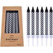 36 Pcs Racing Cars Themed Birthday Candles, Black and White Checkered Flag Candles, Kid's Party Decoration
