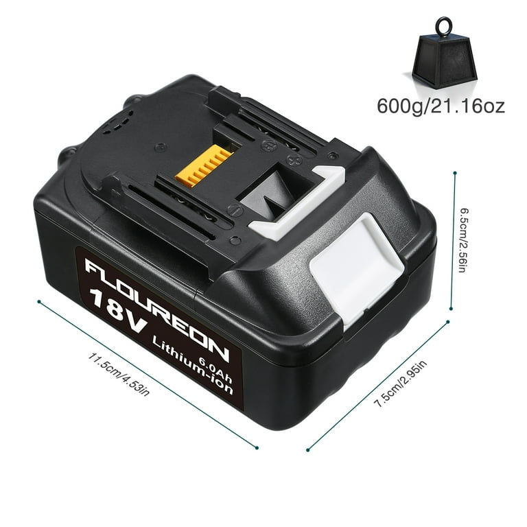 FLOUREON BL1850 18V 6.0Ah Lithium ion Replacement Battery for Makita BL1815 BL1830 Walmart