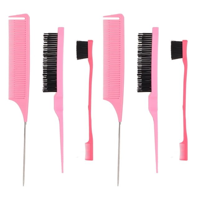 Rat Tail Comb Set Lightweight Styling Portable Multi Purpose Parting Teasing Hair Edge Brush Set