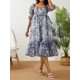 thumbnail image 5 of SAYOO Vestido de Mujer, Cuello Cuadrado con Volantes de Verano, Manga Corta abullonada, de una Pieza SAYOO  Moda, 5 of 9