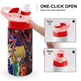 thumbnail image 4 of Yu-Gi-Oh Kids Water Bottle with Silicone Straw And Spill-Proof Lid, 16.9oz Stainless Steel Double-Wall Vacuum Insulated Water Bottles for Boys Girls, 4 of 8