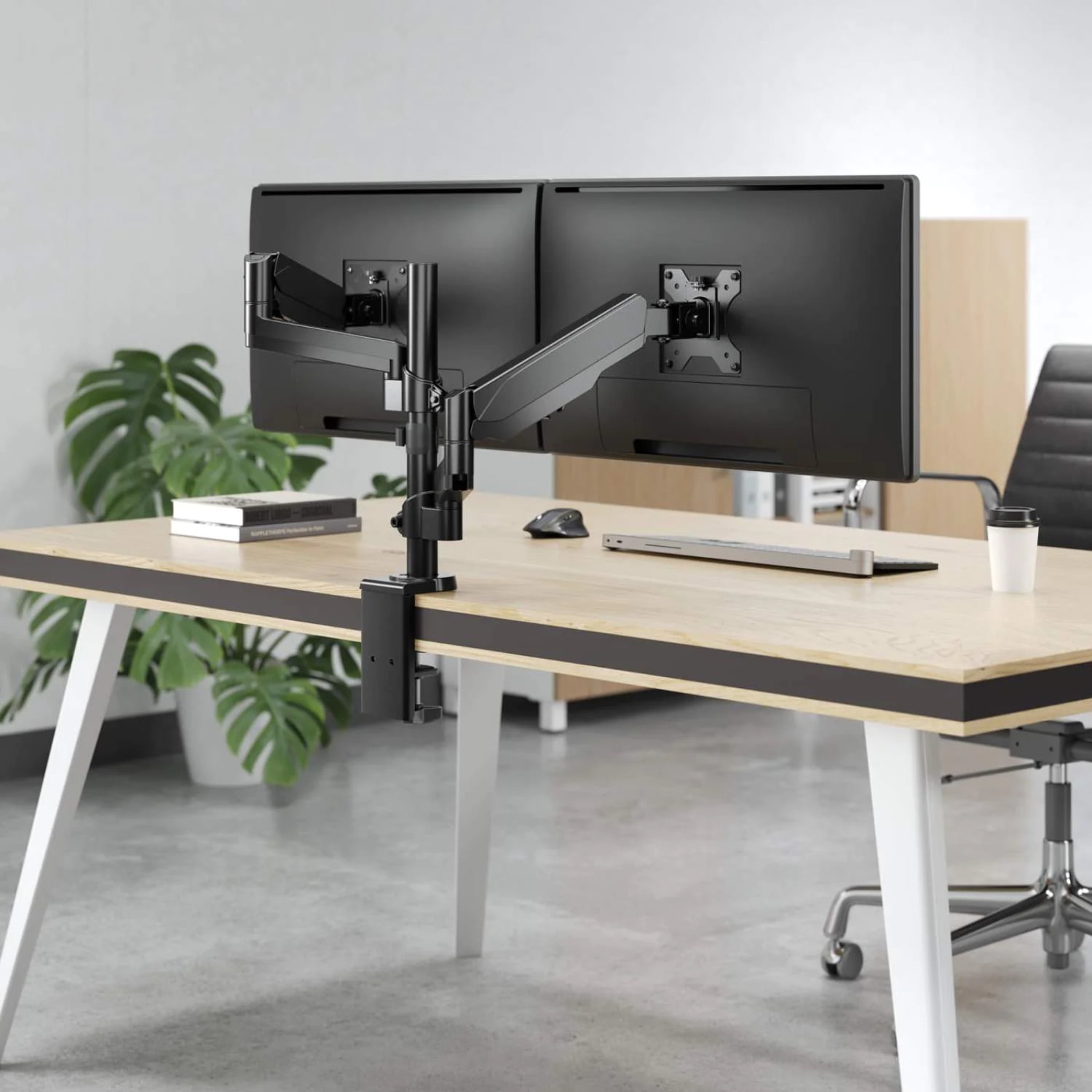 Universal Gas Spring Dual Monitor Mount