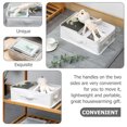 NIAIZEK Fabric Storage Box with Double Handles, Textile Material, White ...