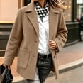 thumbnail image 3 of Asgosdo Women Wool Trench Coat Button Down Single Breasted Long Sleeve Soft Lined Casual Warm Peacoat Fall Winter Outerwear with Pockets, 3 of 7