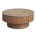 thumbnail image 6 of Noble House Leigh 31.5'' Round Modern Coffee Table with Hidden Storage, Solid Wood Veneer, Accent Tea Table, Natural, 6 of 10