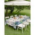 thumbnail image 5 of 60x120 Inch Outdoor Tablecloth with Umbrella Hole Zipper Rectangle Leaf Rectangular Tablecloths Outside Waterproof Vintage Blue Green Purple Ombre Fruit Plant Patio Table Cloth Cover for Picnic Party, 5 of 8