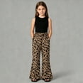 thumbnail image 2 of mgoYE Girl's Polka Dots Loose Fit Wide Leg Pants with Pocket(Brown,3-4 Years), 2 of 6